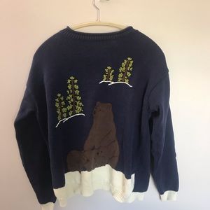 Vintage Cottagecore Bear Sweater | Size M
